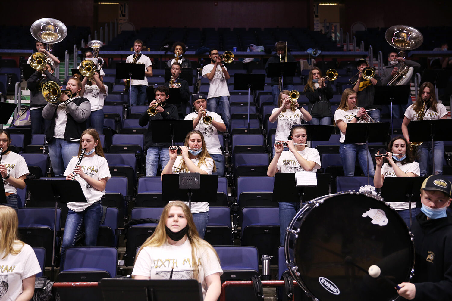 BHS's pep band spread out